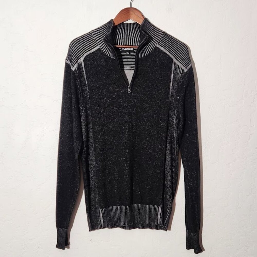 Carbon Men's Mock Neck 1/4 Zip Sweater in size Large - Picture 3 of 5